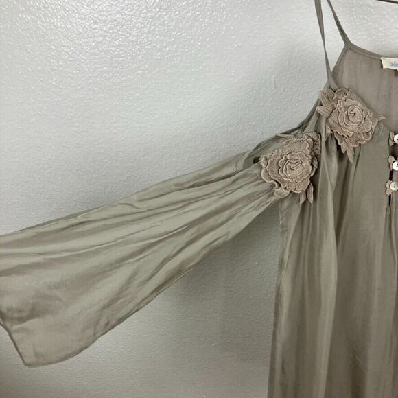 Belle France Silk Fairy Shirt Womens M Whimsigoth Peasant Cottagecore Ethereal - Picture 3 of 8